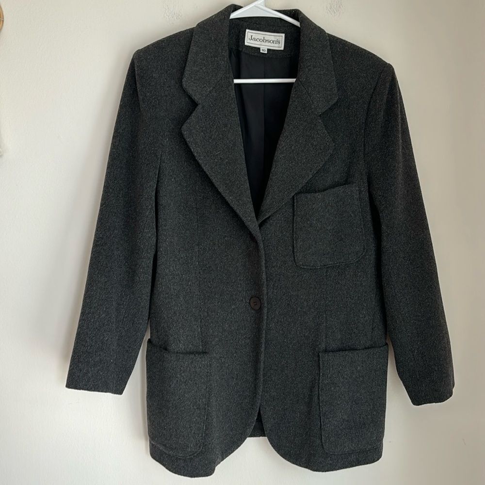 Jacobson’s vintage made in USA women wool cashmere blend blazer suit jacket 10P!